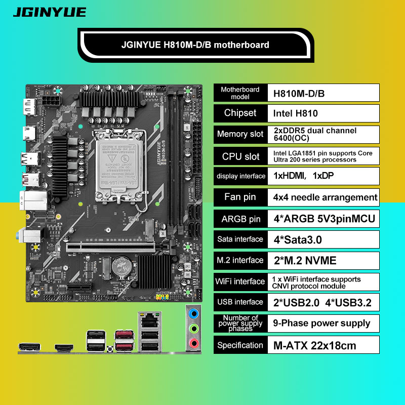 Lga1851 Gaming Motherboard - لوحة أم H810 Intel LGA1851 DDR5