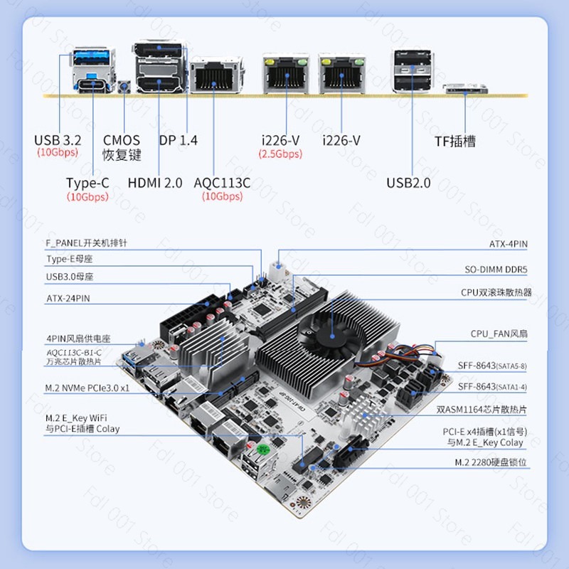 لوحة أم N150 8 Bay 10GbE NAS ل - مراجعة Mini Itx Dual 2.5G Nas Motherboard وسعره