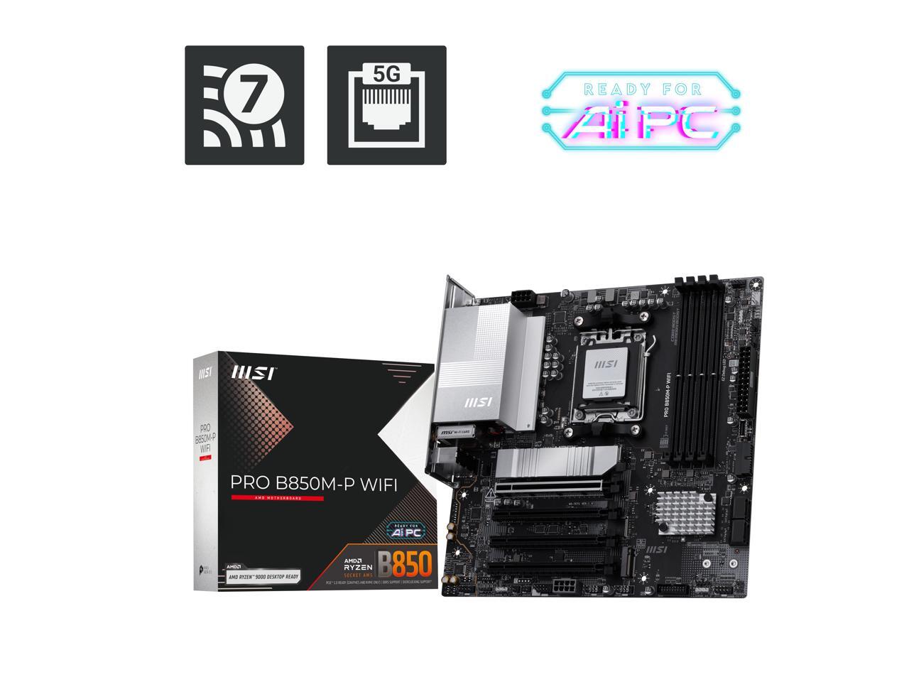 لوحة أم MSI PRO B850M-P WIFI A - مراجعة Am5 Micro Atx Pcie 5.0 Motherboard وسعره