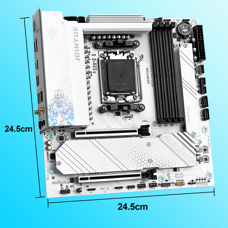 لوحة أم JGINYUE B650E Snow Dre - مراجعة Am5 Micro Atx Pcie 5.0 Motherboard وسعره