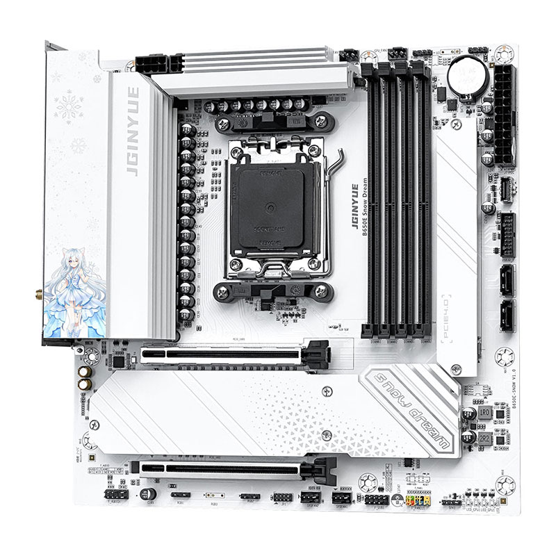 لوحة أم JGINYUE B650E Snow Dre - مراجعة Am5 Micro Atx Pcie 5.0 Motherboard وسعره